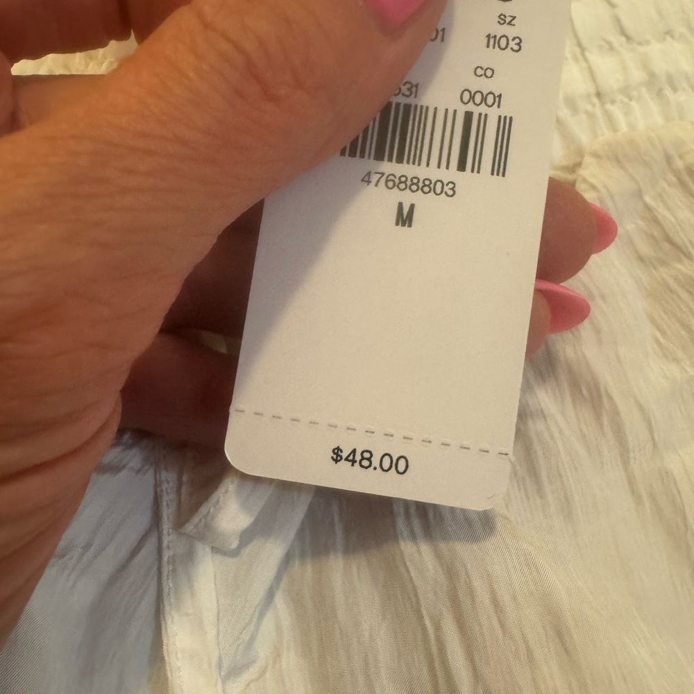 Express White Crinkle Paper bag Pull On Short Size S M L XL NEW $48 - Picture 3 of 13